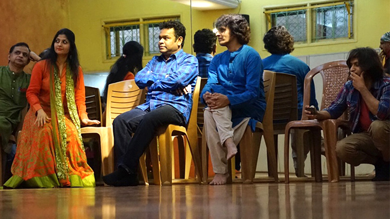 A.R. Rahman watching our rehearsal at the studio